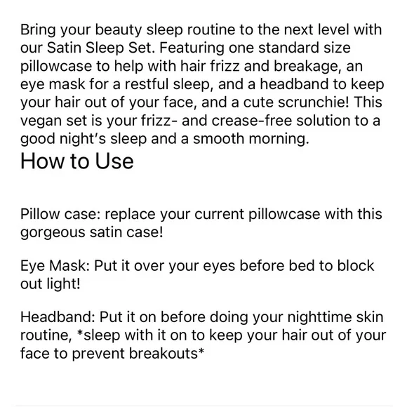 TRULY Beauty, 4piece Sleep Satin Set, Bonnie Nuit, NEW - Picture 7 of 7